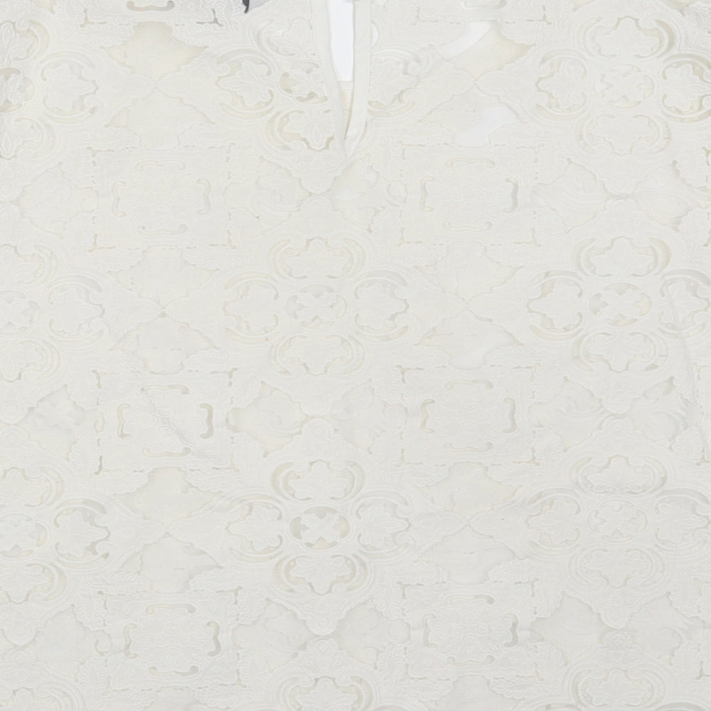 NEXT Womens Ivory Floral  Basic Blouse Size 14