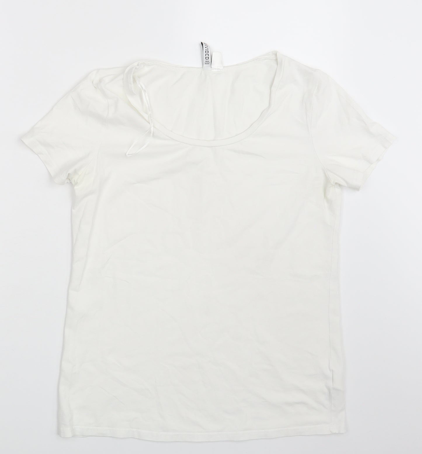 H&M Womens White   Basic T-Shirt Size L