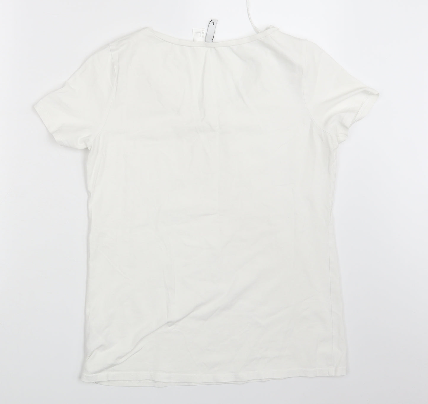 H&M Womens White   Basic T-Shirt Size L