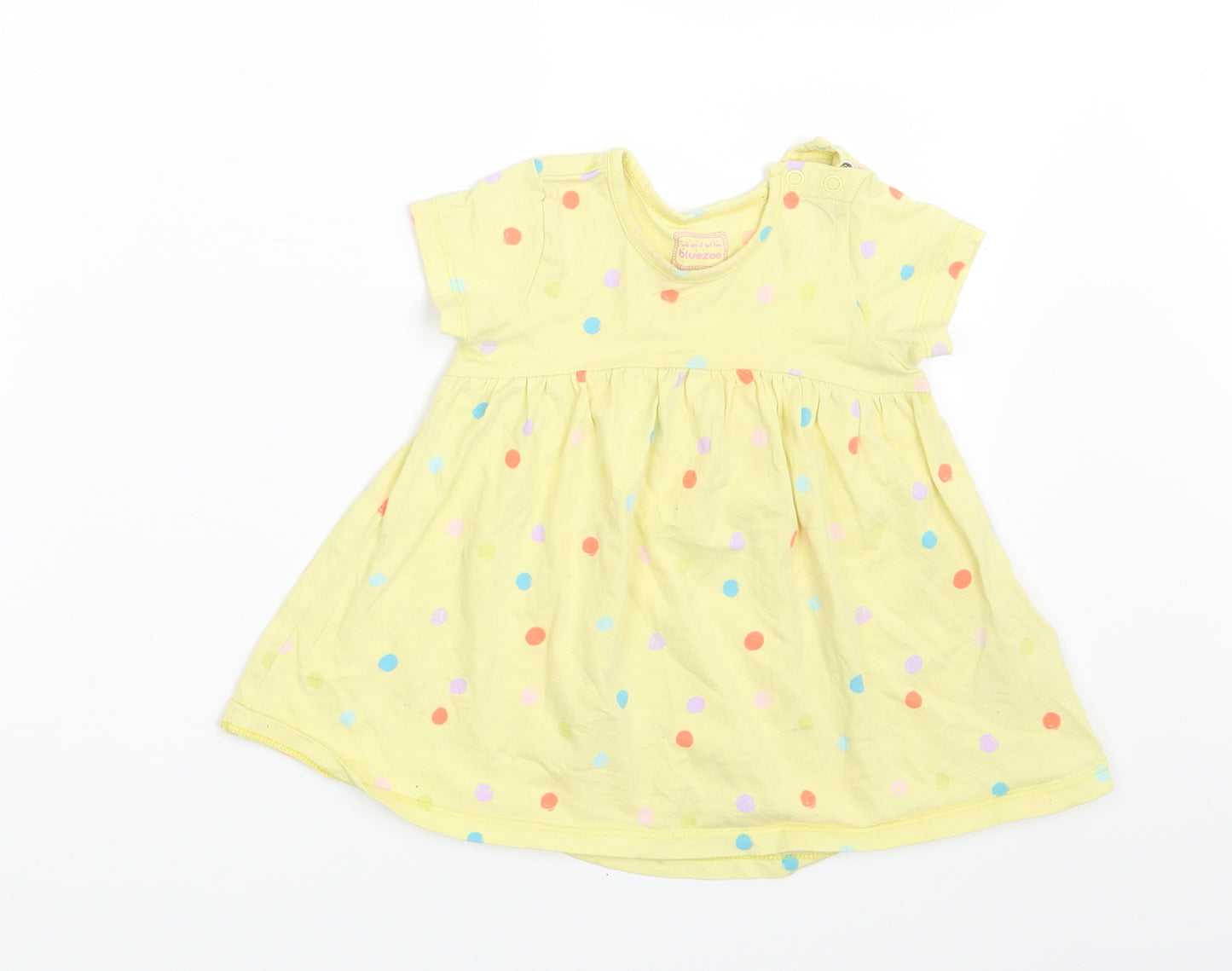 Blue Zoo Girls Yellow Polka Dot  T-Shirt Dress  Size 6-9 Months
