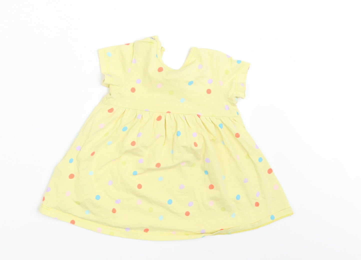 Blue Zoo Girls Yellow Polka Dot  T-Shirt Dress  Size 6-9 Months