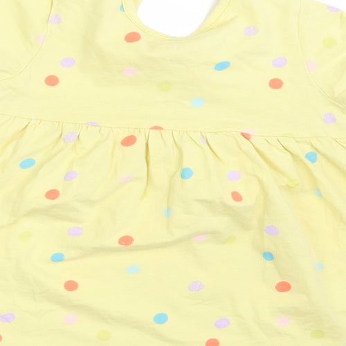 Blue Zoo Girls Yellow Polka Dot  T-Shirt Dress  Size 6-9 Months