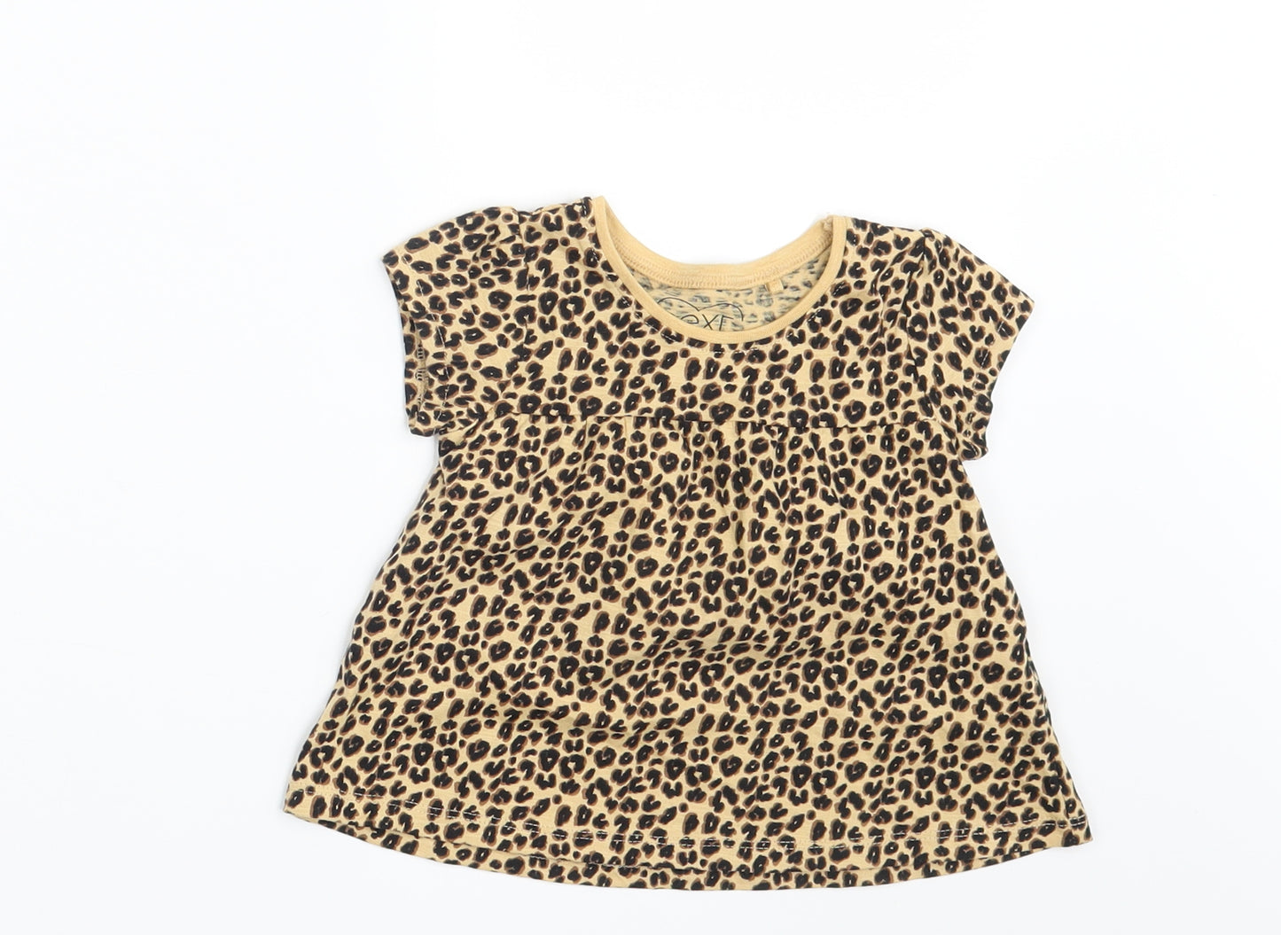NEXT Girls Brown Animal Print  Basic T-Shirt Size 6-9 Months