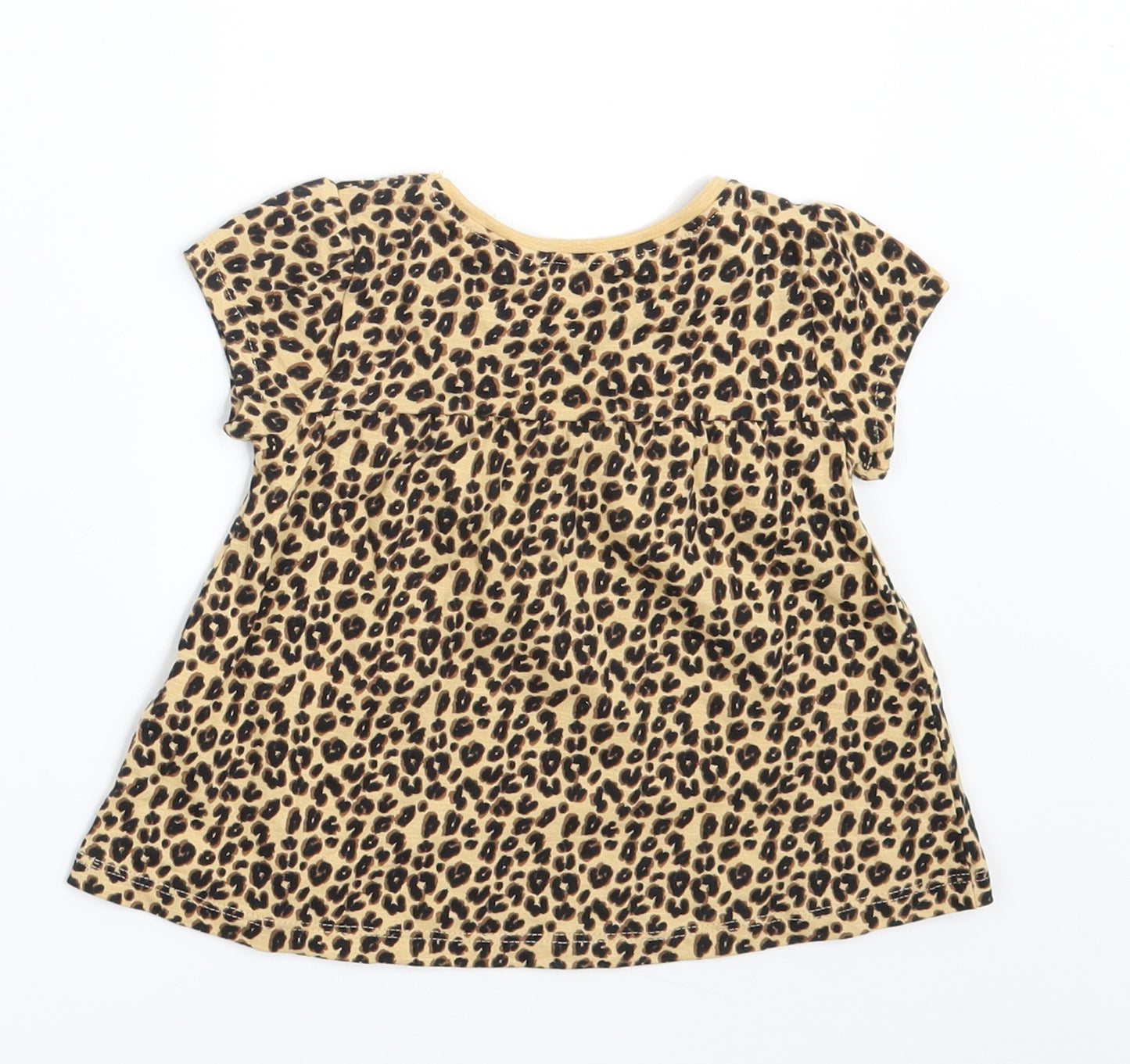 NEXT Girls Brown Animal Print  Basic T-Shirt Size 6-9 Months