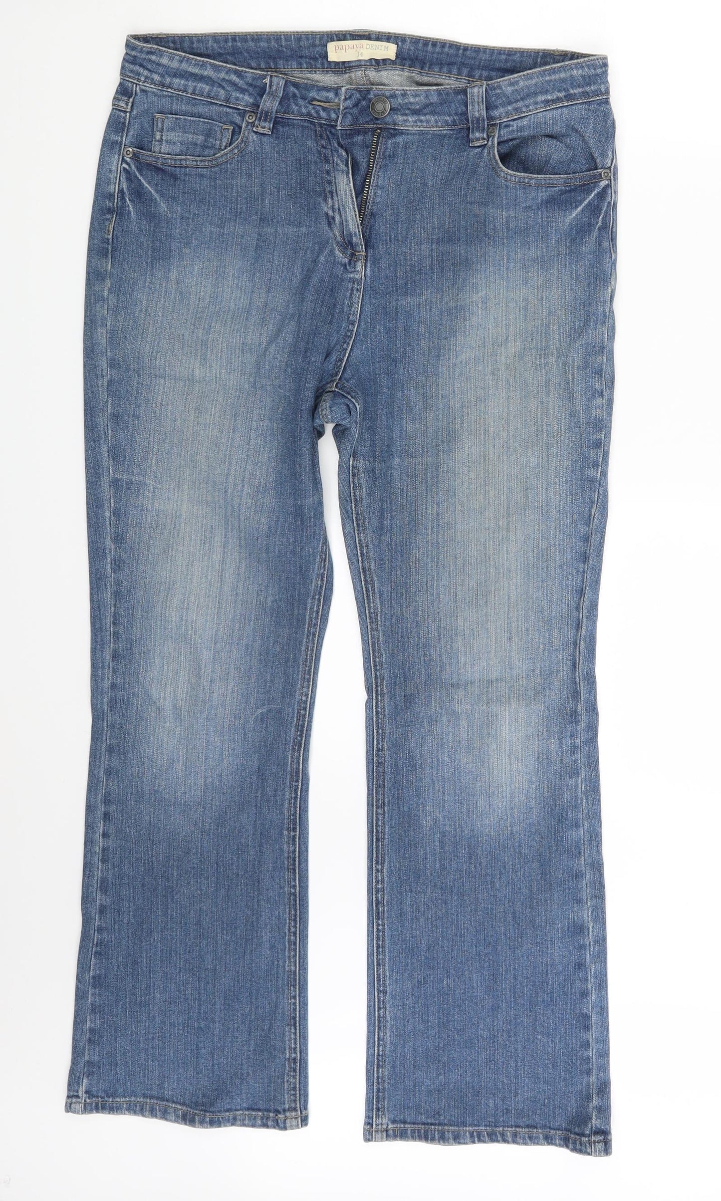 Papaya Womens Blue  Denim Straight Jeans Size 14 L26 in