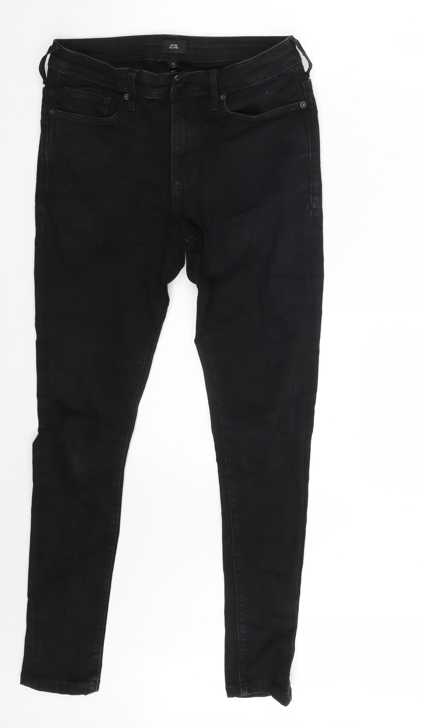 River Island Womens Black  Denim Skinny Jeans Size 28 in L27 in