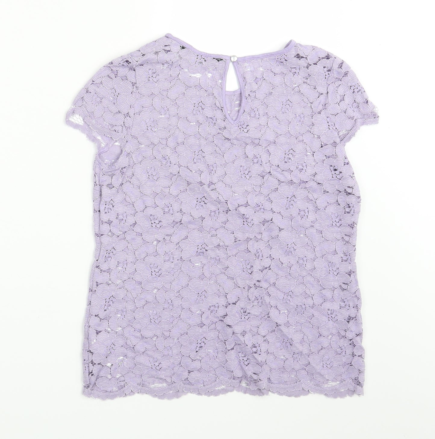 Dorothy Perkins Womens Purple Floral  Basic Blouse Size 8