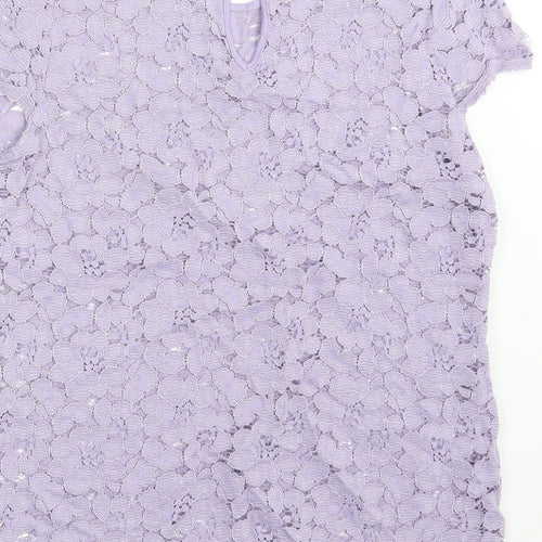 Dorothy Perkins Womens Purple Floral  Basic Blouse Size 8