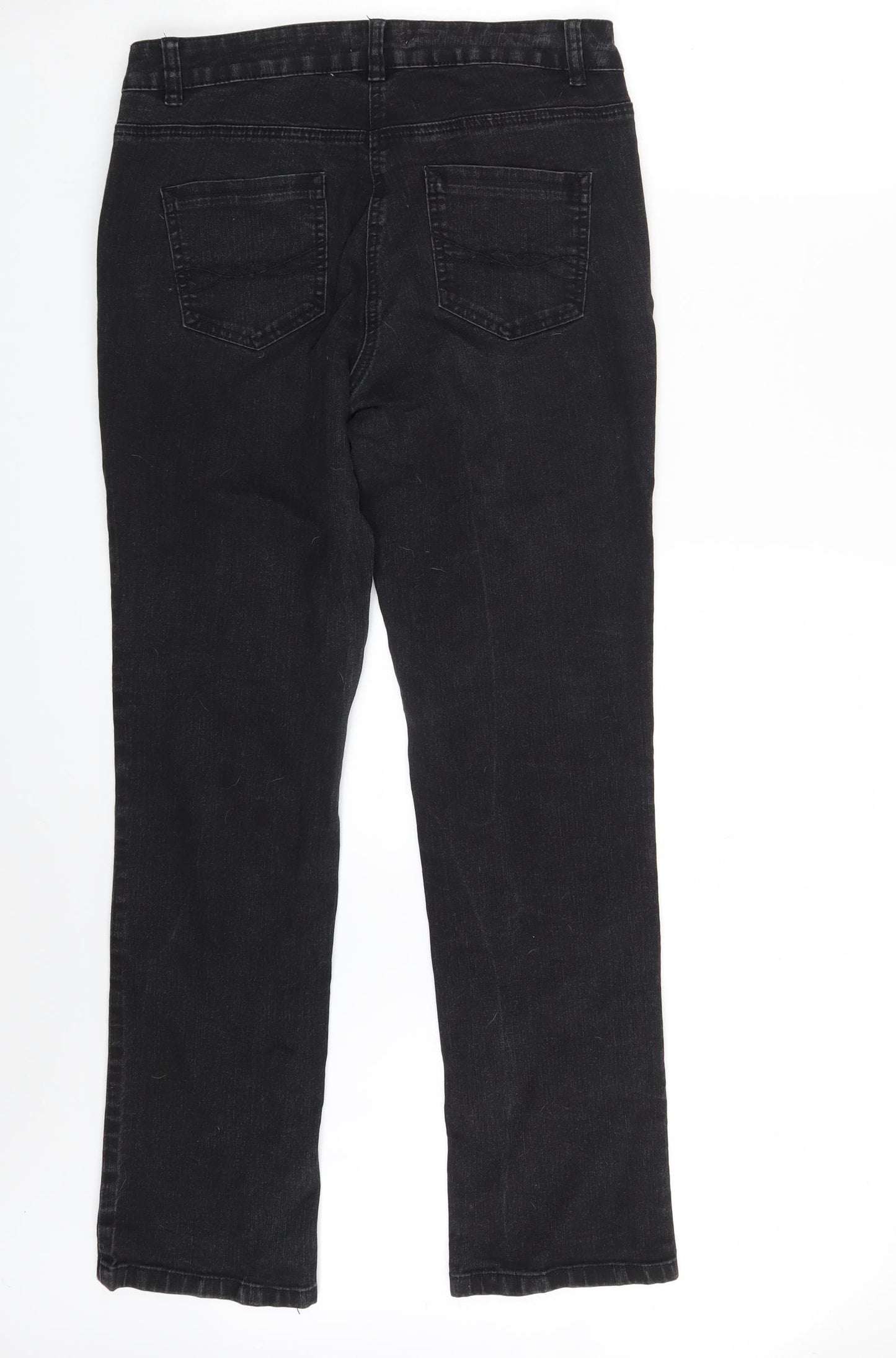 TU Womens Black  Denim Straight Jeans Size 12 L29 in