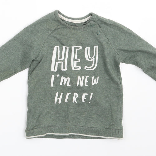 George Boys Green   Pullover T-Shirt Size 12-18 Months  - Hey I am New Here