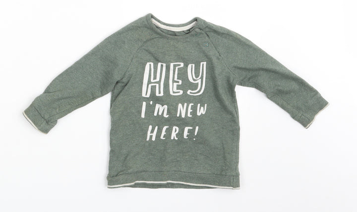 George Boys Green   Pullover T-Shirt Size 12-18 Months  - Hey I am New Here