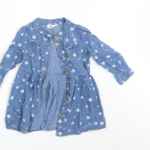Very Girls Blue   Shirt Dress  Size 12-18 Months