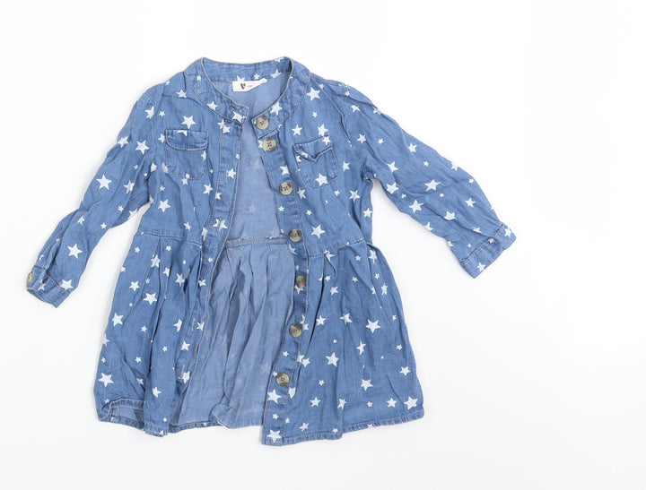 Very Girls Blue Shirt Dress Size 12-18 Months