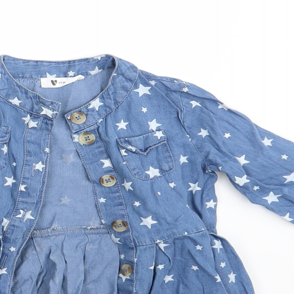 Very Girls Blue   Shirt Dress  Size 12-18 Months