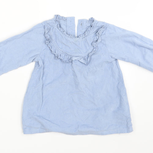 M&S Girls Blue   Shirt Dress  Size 18-24 Months