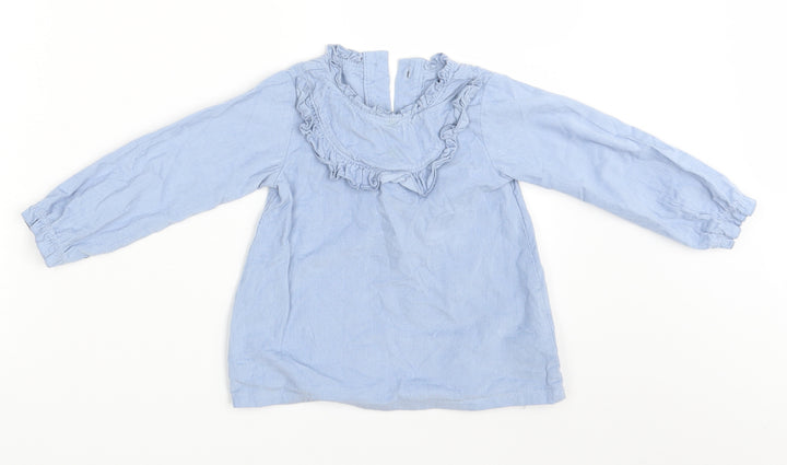 M&S Girls Blue   Shirt Dress  Size 18-24 Months