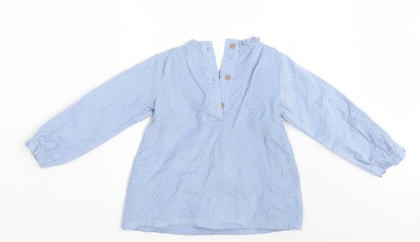M&S Girls Blue   Shirt Dress  Size 18-24 Months