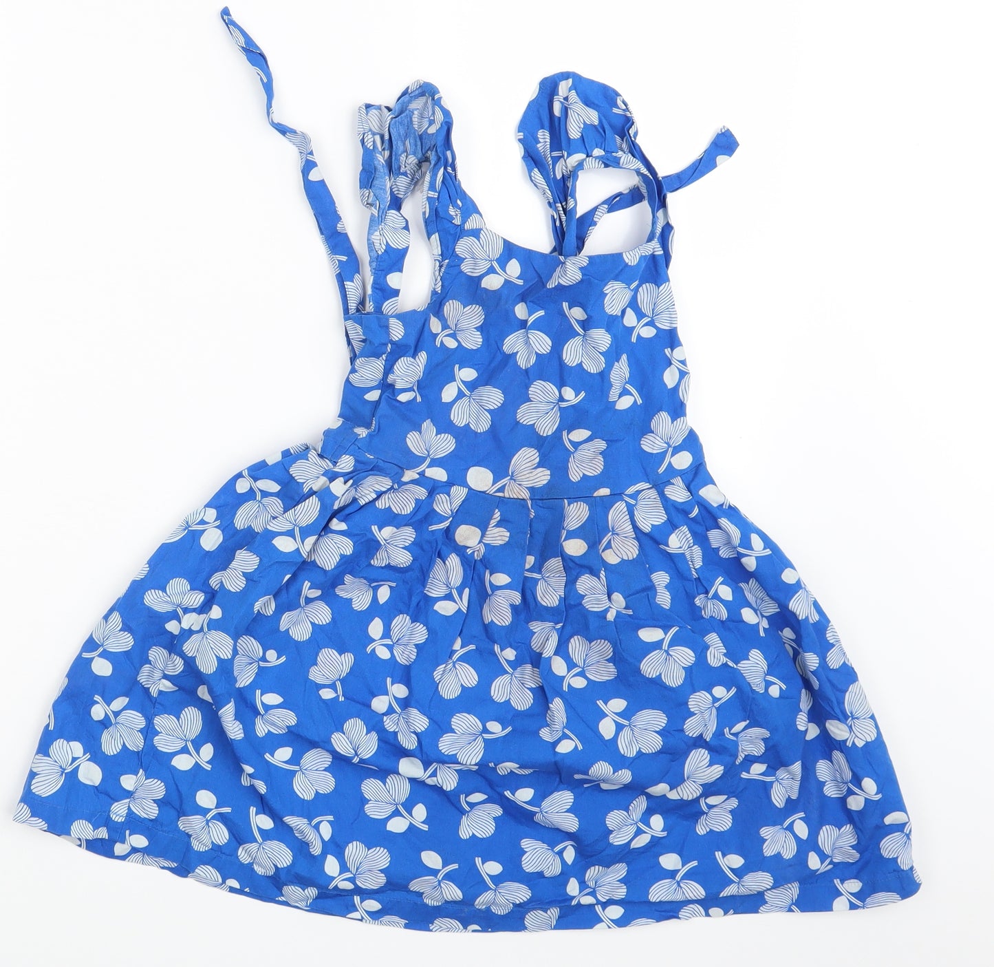 m&s Girls Blue Floral  Fit & Flare  Size 4-5 Years