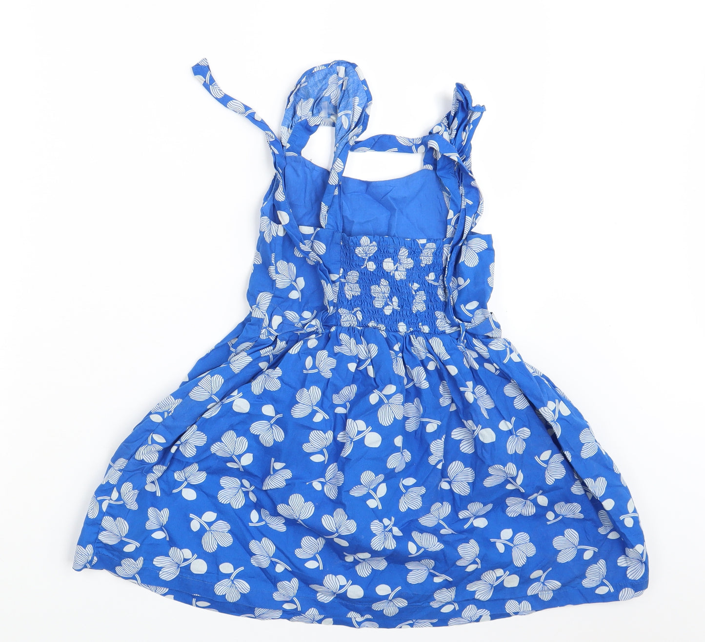 m&s Girls Blue Floral  Fit & Flare  Size 4-5 Years