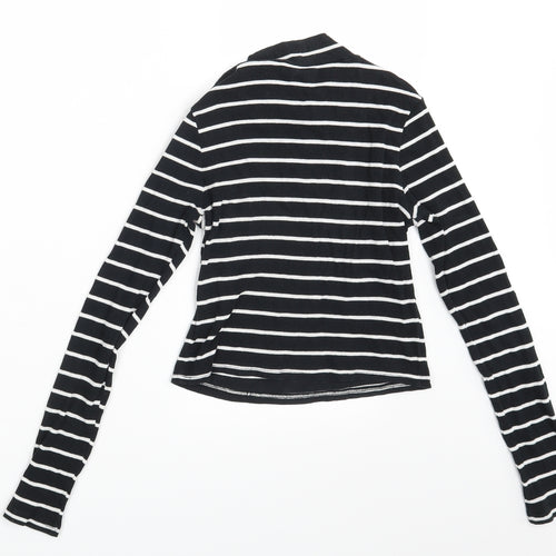 Divided Womens Black Striped  Pullover Jumper Size S