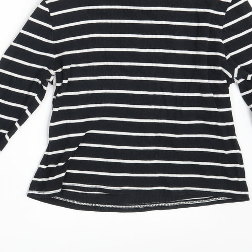 Divided Womens Black Striped  Pullover Jumper Size S