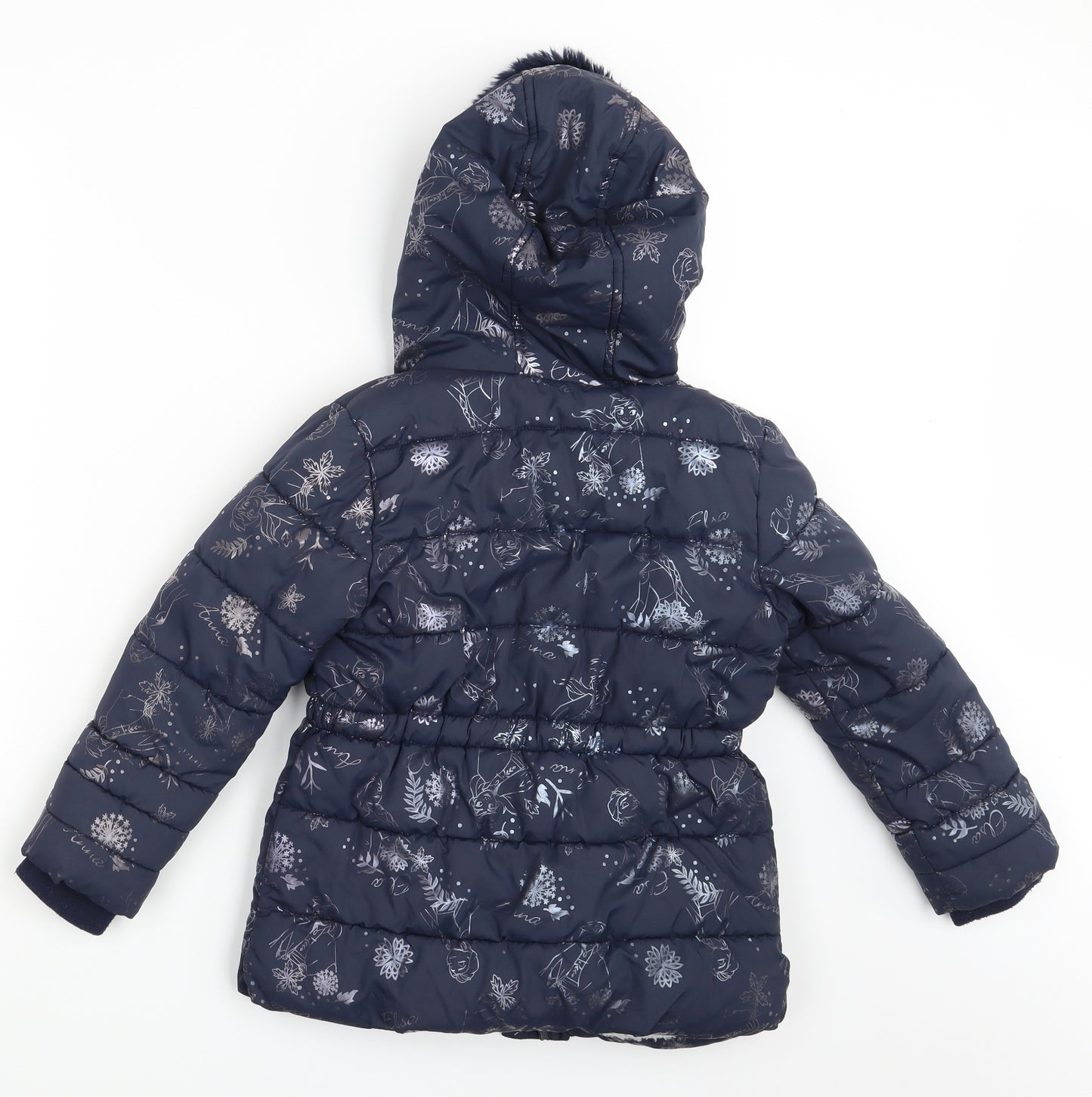 George Girls Blue Floral  Puffer Jacket Jacket Size 5-6 Years  - Frozen 2