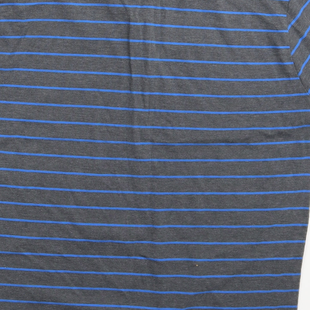 George Mens Grey Striped   T-Shirt Size S