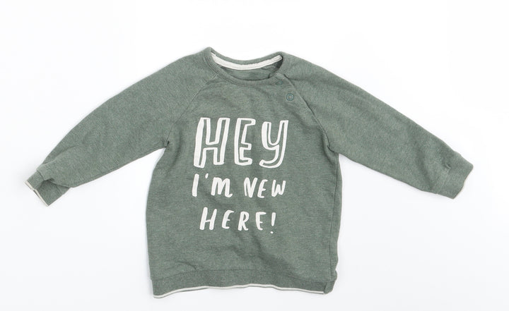 George Baby Green   Pullover Jumper Size 18-24 Months  - Hey I am New Here