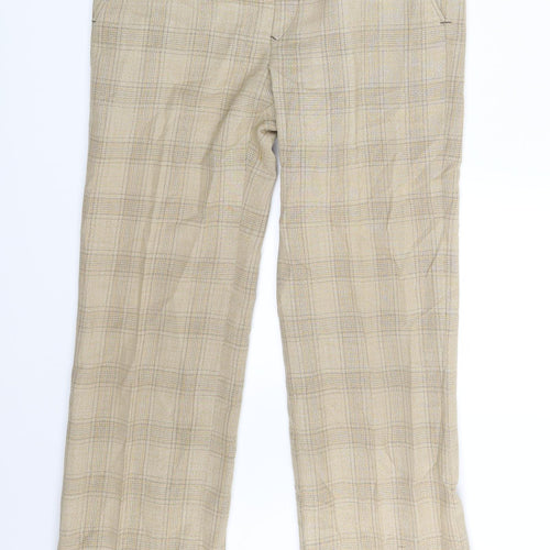 C&A Womens Beige Check  Dress Pants Trousers Size 30 in L30 in