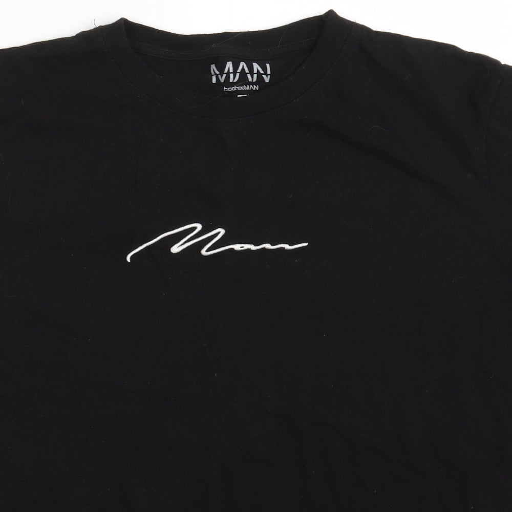 Boohoo Mens Black    T-Shirt Size L
