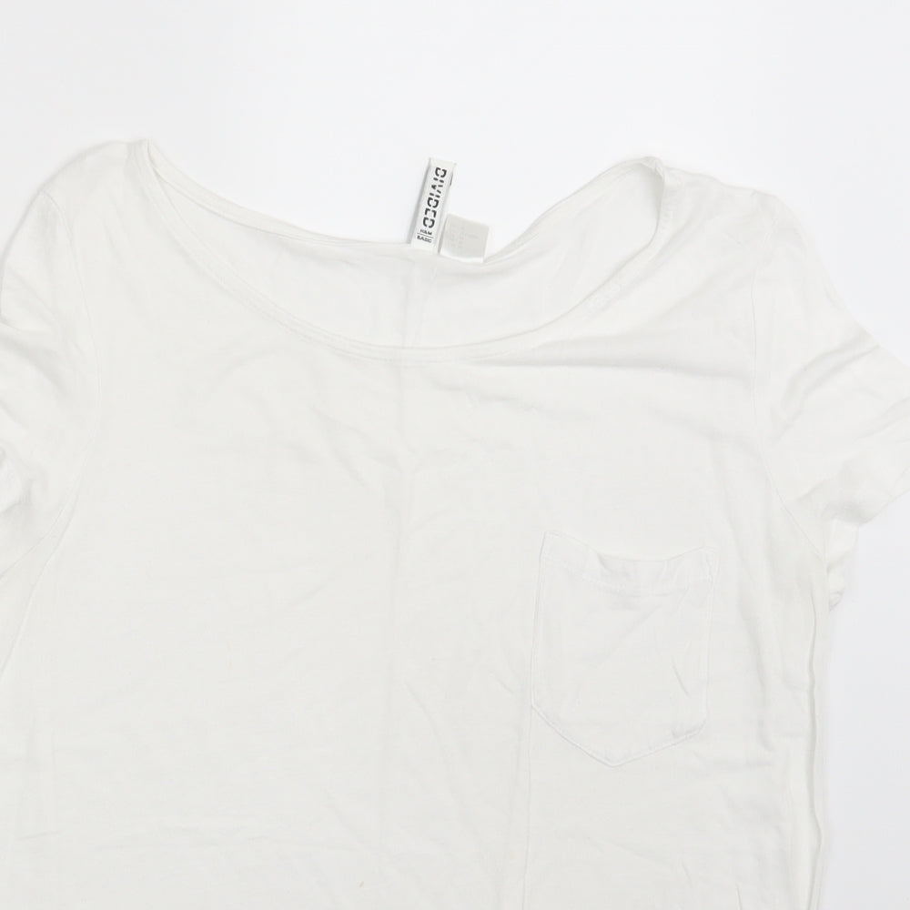 Divided Womens White   Basic T-Shirt Size M