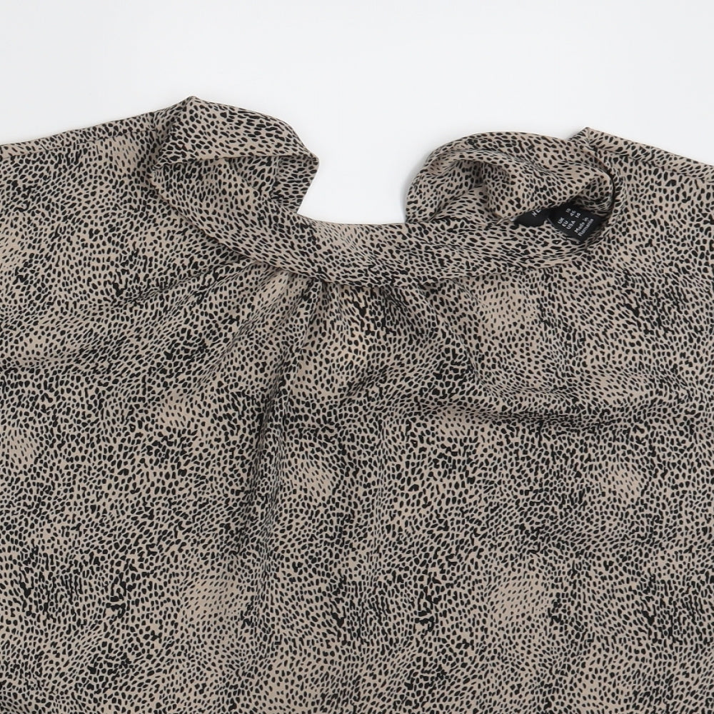 New Look Womens Brown Animal Print  Basic Blouse Size 18