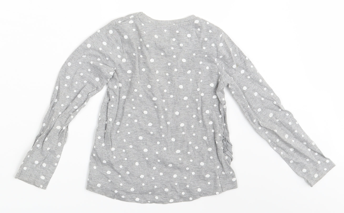 Ka Girls Grey Polka Dot  Basic T-Shirt Size 6-7 Years  - Part Time Unicorn
