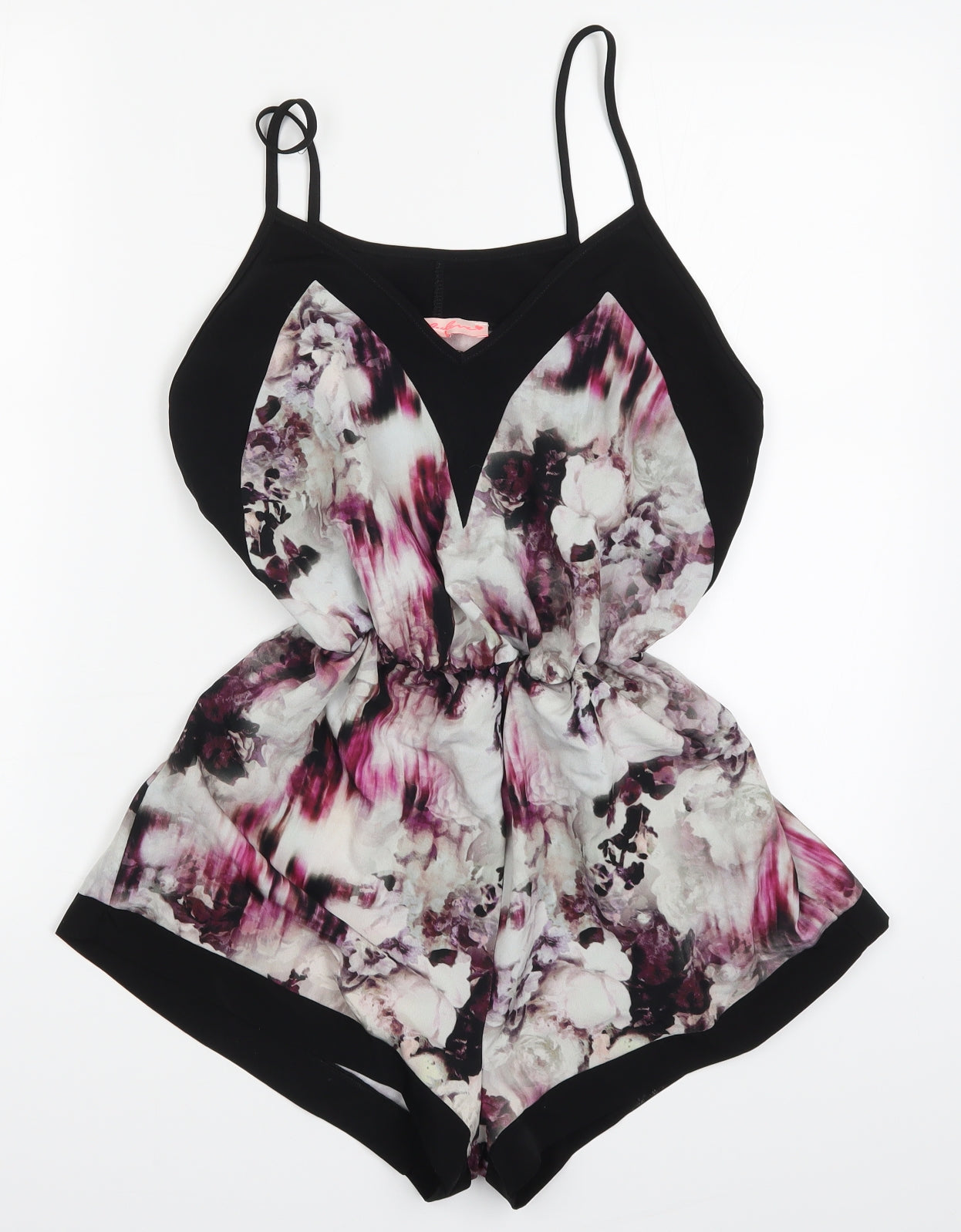 Oh My Love Womens Pink Floral  Playsuit One-Piece Size M