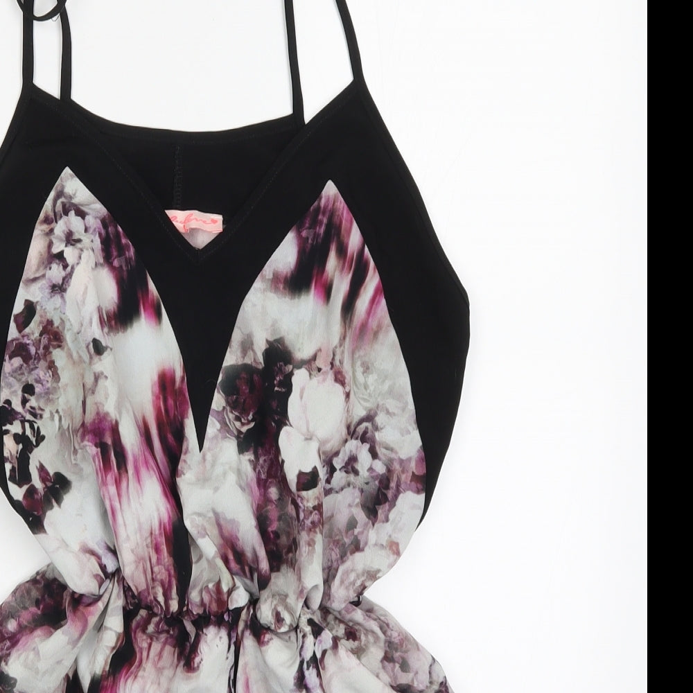 Oh My Love Womens Pink Floral  Playsuit One-Piece Size M