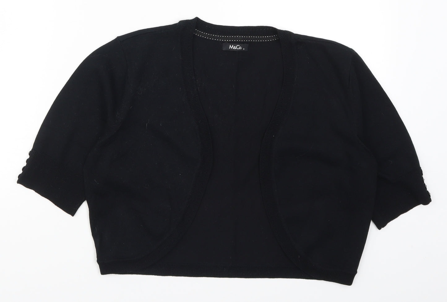 M&Co Womens Black  Knit Cardigan Jumper Size S