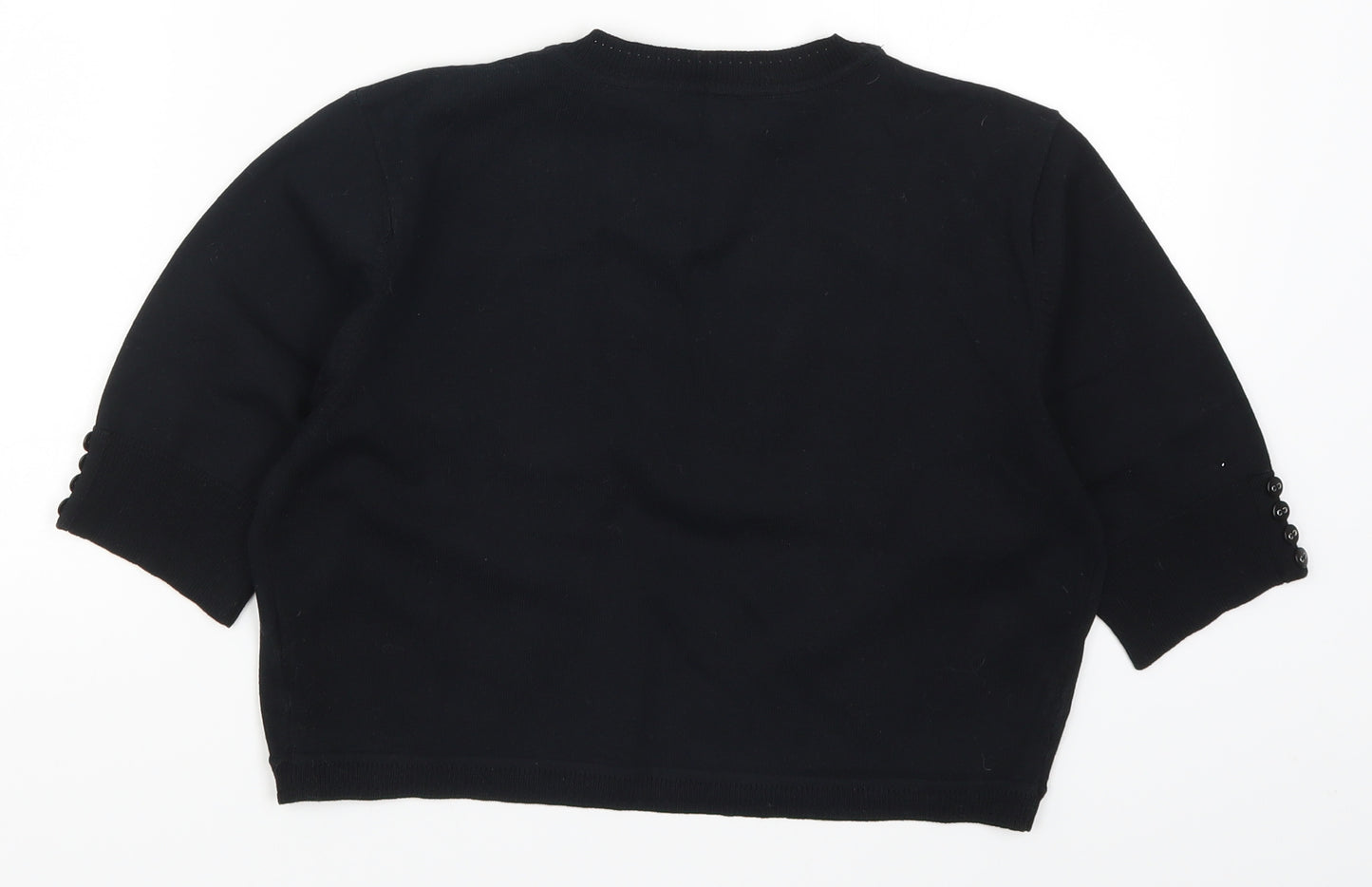 M&Co Womens Black  Knit Cardigan Jumper Size S