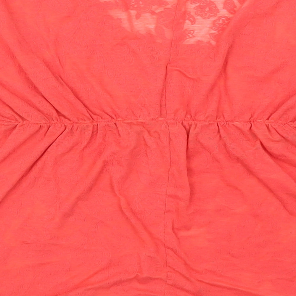 Coline Womens Red Paisley  Basic T-Shirt Size M