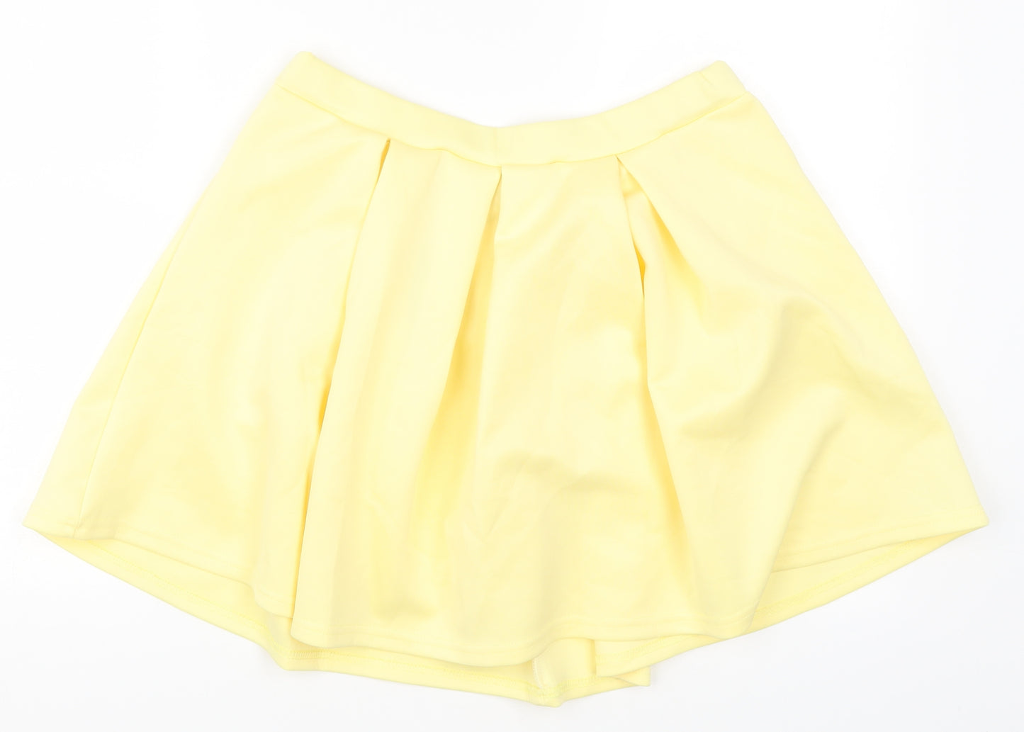 Boohoo Womens Yellow   Skater Skirt Size 16