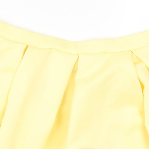 Boohoo Womens Yellow   Skater Skirt Size 16