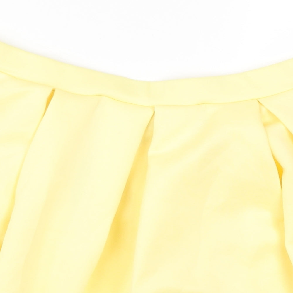 Boohoo Womens Yellow   Skater Skirt Size 16