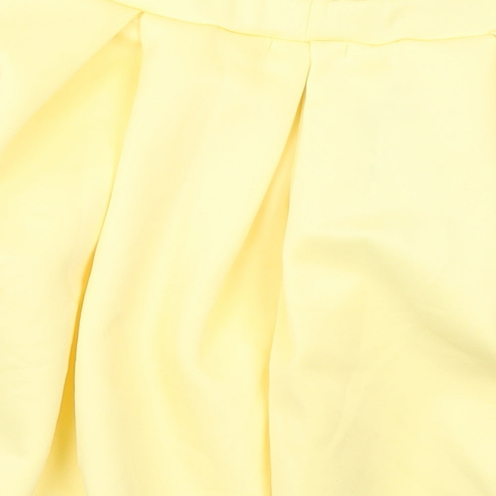 Boohoo Womens Yellow   Skater Skirt Size 16