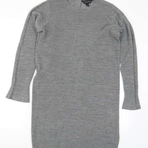 Dorothy Perkins Womens Grey  Knit Jumper Dress  Size 12