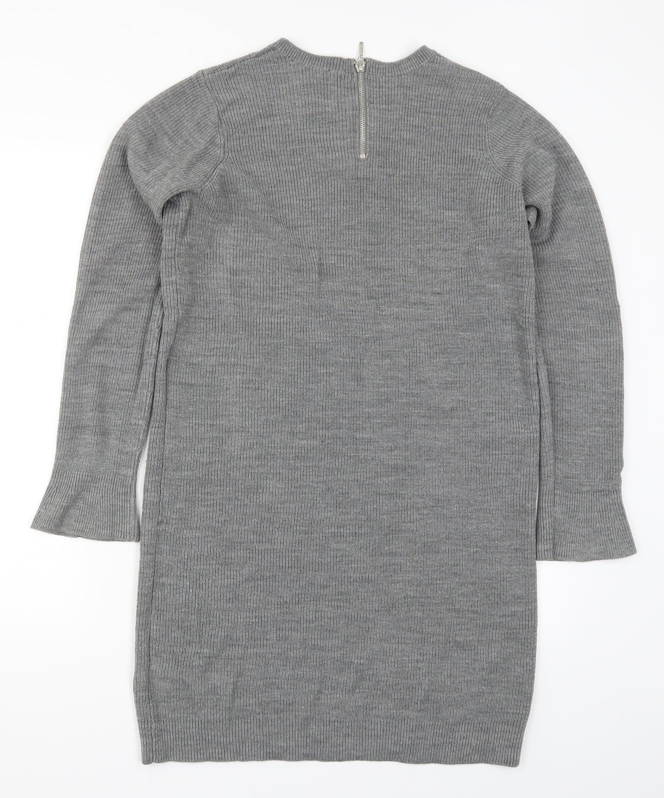 Dorothy Perkins Womens Grey  Knit Jumper Dress  Size 12
