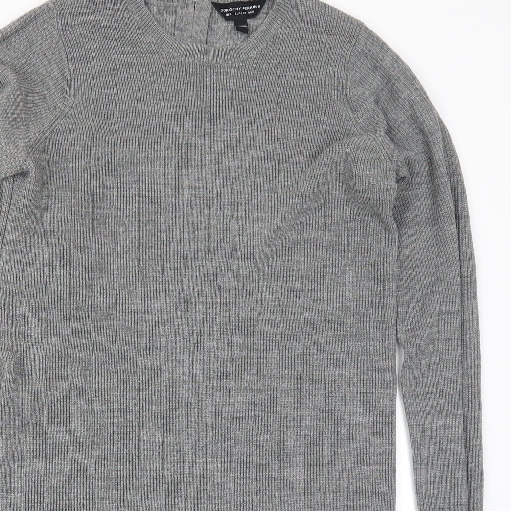 Dorothy Perkins Womens Grey  Knit Jumper Dress  Size 12