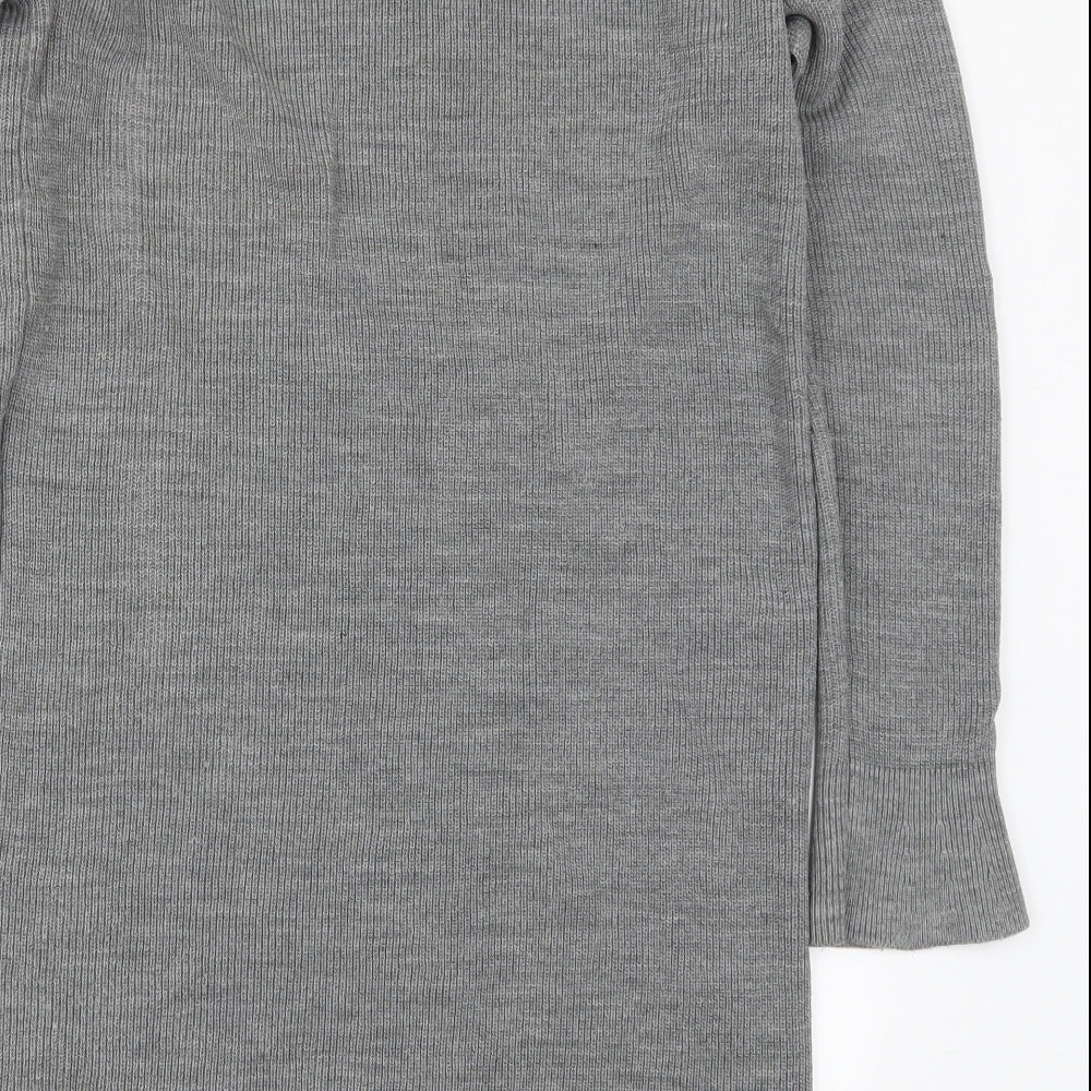 Dorothy Perkins Womens Grey  Knit Jumper Dress  Size 12