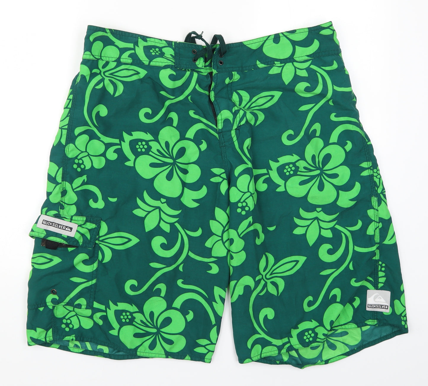 Quickilver Mens Green Floral  Bermuda Shorts Size 36