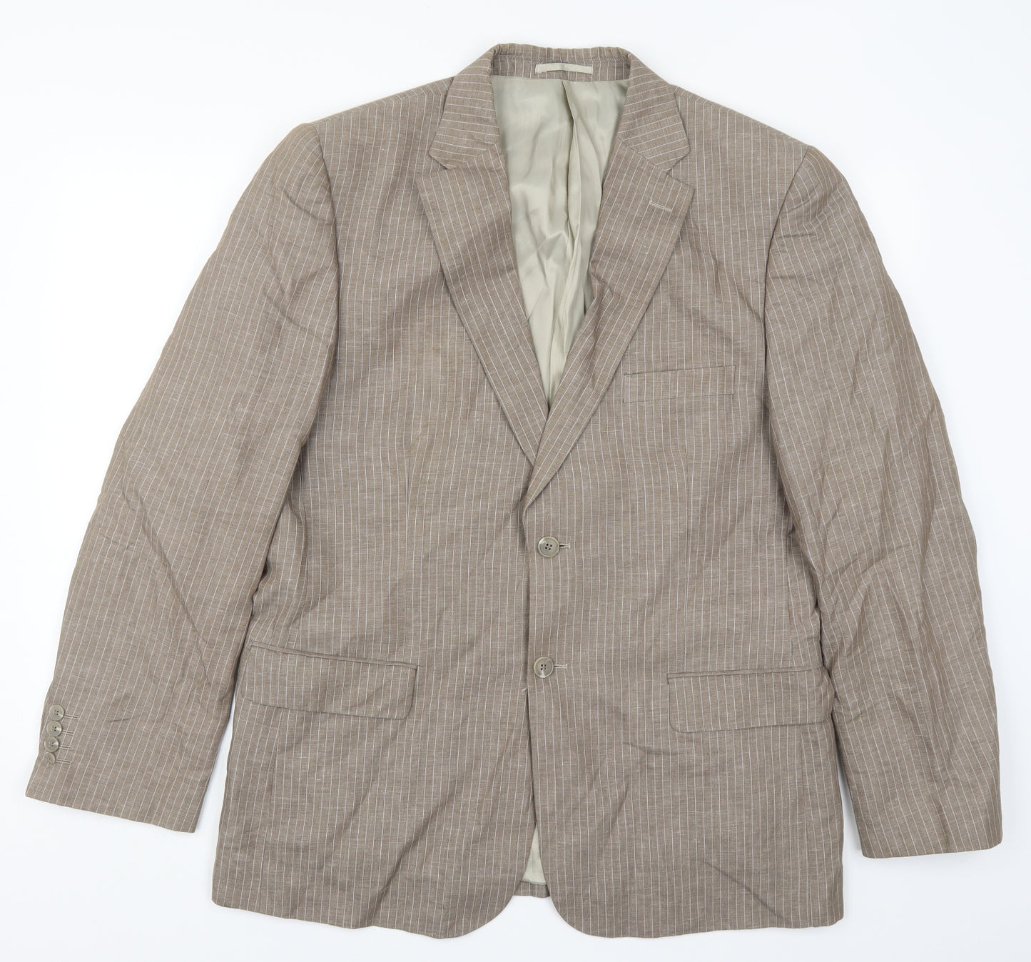 Boulevard Club Mens Brown Striped  Jacket Suit Jacket Size 42