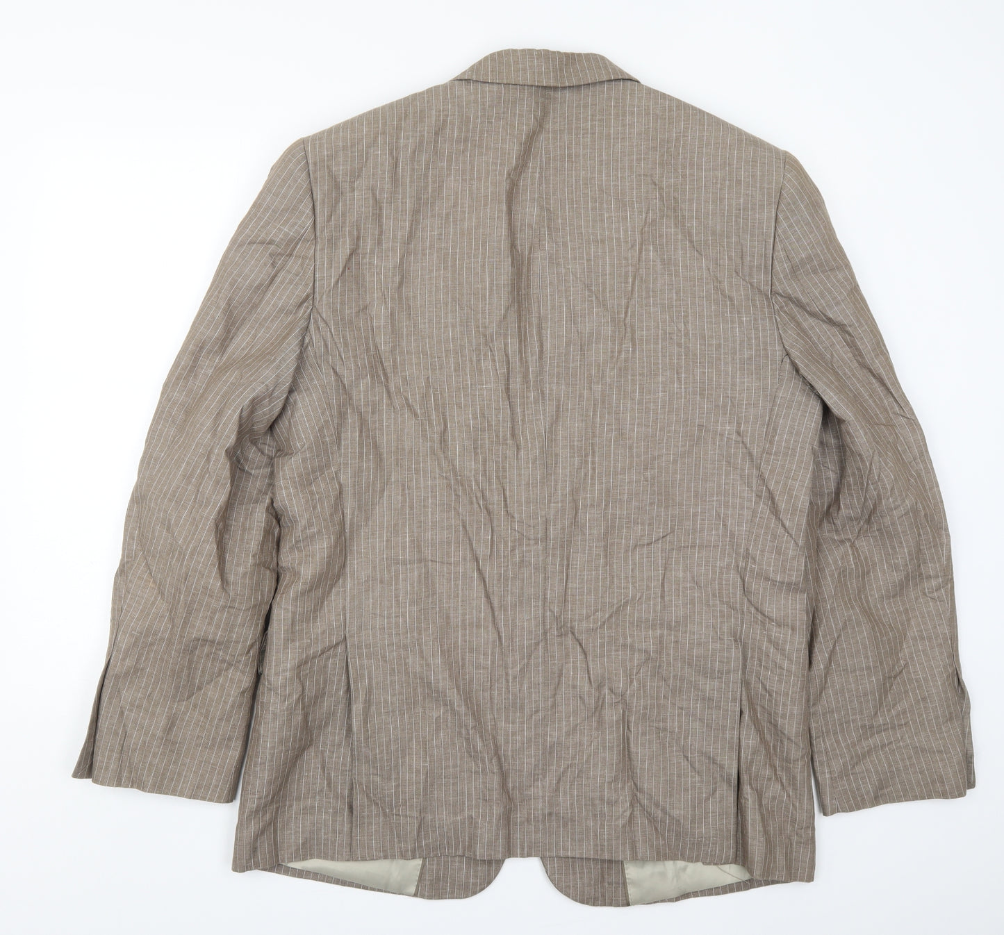Boulevard Club Mens Brown Striped  Jacket Suit Jacket Size 42