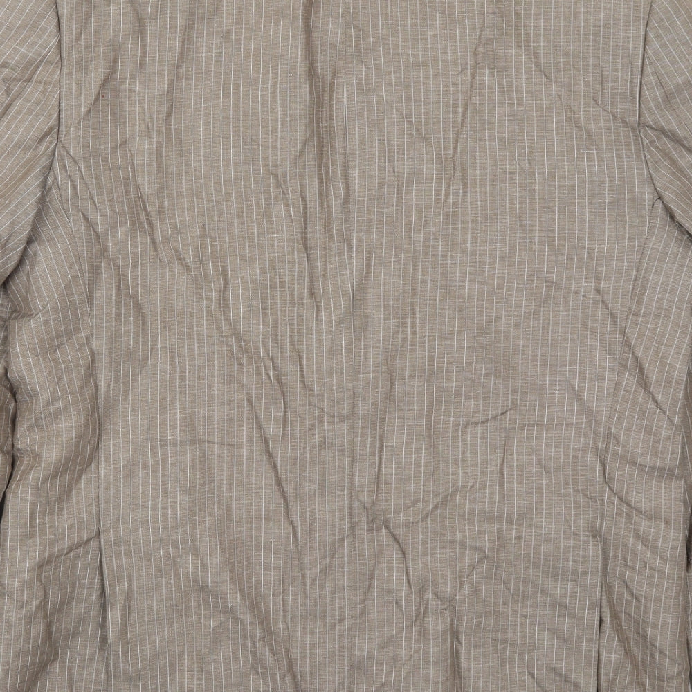 Boulevard Club Mens Brown Striped  Jacket Suit Jacket Size 42